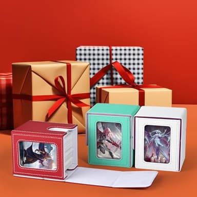 UAONO Card Deck Box with MTG Commander Display, Deck Case Holds 100+ Double-Sleeved Cards, Trading Card Storage Box Fits TCG/PTCG/Sports Card with 2 Dividers, 1 Toploader (Turquoise, Pink) - Image 7