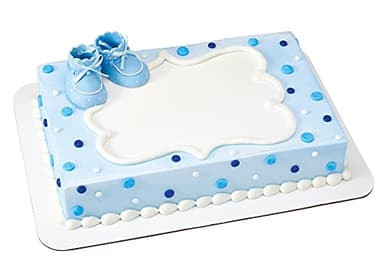 DecoSet® Blue Baby Booties Cake Decoration, 1 Piece Cake Topper, For Baby Shower, Birthday, Baby Celebration, Food Safe Molded Plastic, Post-Party Keepsake - Image 1