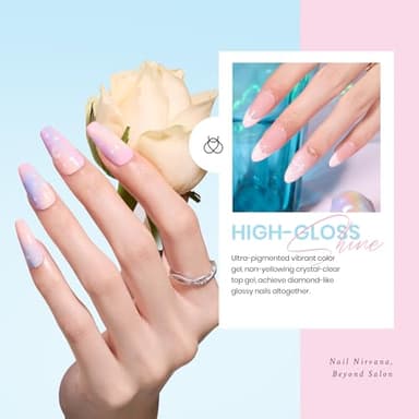 beetles Gel Polish Nail Set 20 Colors Spring Pastel Girly Sparkle Glitter Uv Gel Dreamy Town Collection Macaroon Bright Pastel Nail Manicure Kit with 3Pcs Base Top Coat Gift for Women - Image 4