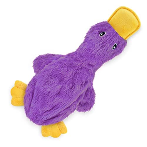 Best Pet Supplies Crinkle Dog Toy for Small, Medium, and Large Breeds, Cute No Stuffing Duck with Soft Squeaker, Fun for Indoor Puppies and Senior Pups, Plush No Mess Chew and Play - Light Purple - Image 1
