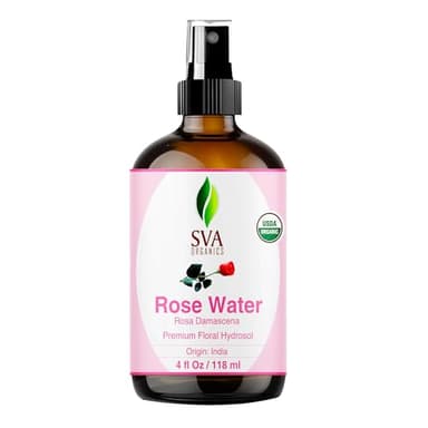 SVA ORGANICS Rose Water 4oz (118 ml) Refreshing Rose Water Spray for Skin Care, Skin Hydration, Bath, Soaps, Haircare & Aromatherapy - Image 1