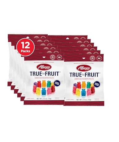 Albanese World's Best True to Fruit™ – American Favorite Fruits Gummies, 2.5oz Bag (Pack of 12), Individually Wrapped Soft & Chewy Candy Snacks - Image 1