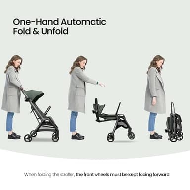 MAMA&BABY Packa Travel Stroller with One-Hand Automatic Folding, Ultra-Compact & Lie-Flat Mode, Lightweight Baby Stroller with Large UPF 50+ Canopy, Backrest Mesh Ventilation Panel - Image 3