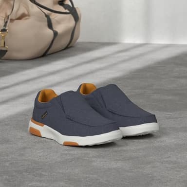 Men's Orthopedic Slip On Loafers Walking Shoes: Flat Feet Plantar Fasciitis Supportive Sneakers for Walking, Flat Outdoor Driving Comfortable Sneakers Denim Size 13 - Image 2