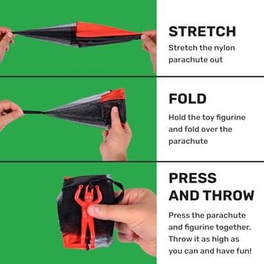 NUTTY TOYS Parachute Toys for Kids - Tangle Free Outdoor Flying Parachute Men, Top Indoor & Outside, 3 4 5 6 7 8 9 10 11 12 Year Old, Best Christmas Stocking Stuffers Idea 2025 Unique Boy & Girl Gifts - Image 6