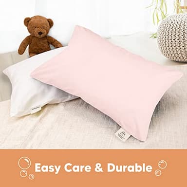 KeaBabies Toddler Pillowcase 13"x18" - Organic Cotton Toddler Pillowcase for Kids, Boys, Girls, Soft & Durable Cotton Cover for Miniature Sleepy Pillows, Cute Colors, Pillow Sold Separately(Mist Pink) - Image 7