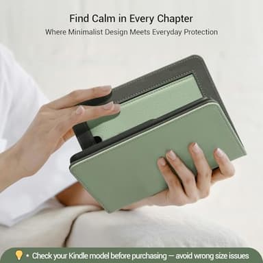 CoBak Stand Case for Kindle Paperwhite 12th Gen (7", 2024, SA568B SA569P) and Kindle Colorsoft Signature Edition – Not for 6.8" and 6" Models, Hand Strap, Auto Sleep Wake, Hard Shell, Snut Fit, Sage - Image 6