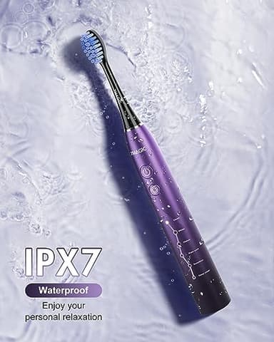 Electric Toothbrush for Adults, Sonic Toothbrush with 6 Mode & 3 Intensity, 40000 VPM Deep Clean Toothbrush with 6 Brush Heads & Travel Case, Wireless Charging, 60 Days Battery Life, 2-Min Smart Timer - Image 8