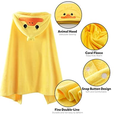 ROMASA Baby Bath Towel Ultra Soft Hooded Towel Highly Absorbent Bathrobe Blanket Toddlers Shower Gifts for Boys Girls- 27.5" x 55" (Yellow) - Image 3