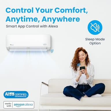 Senville LETO Series Mini Split Air Conditioner Heat Pump, 9000 BTU 110/120V, Inverter, Works with Alexa, SEER2 21.5, White - Image 5