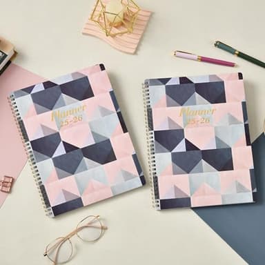 2025-2026 Planner - 9" x 11" JULY 2025 - JUNE 2026, Weekly & Academic Monthly Planner 2025-2026, Twin-Wire Binding，Thick Paper, Back Pocket with 12 Monthly Tabs - Image 2