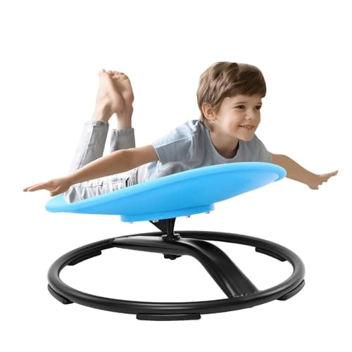 Zhenx Spinning Chair for Autistic Kids, Kids Sensory Swivel Chair, Sensory Spinner Seat for Autism Toddlers & ADHD Children, Sit and Spin Training Body Coordination (Blue) - Image 1