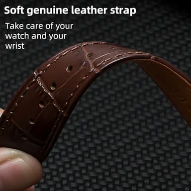 Danxancy Genuine Leather Watch Bands,Quick Release Italian Alligator Grain Calfskin Genuine Leather,Business Casual Universal Watch Strap Replacement Band Strap for Men Women（12mm to 24mm） - Image 4