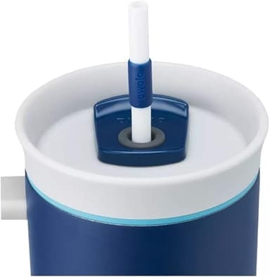 Owala Stainless Steel Triple Layer Insulated Travel Tumbler with Spill Resistant Lid, Straw, and Carry Handle, BPA Free, 40 oz, Dark Blue (Saltwater Starfish) - Image 3