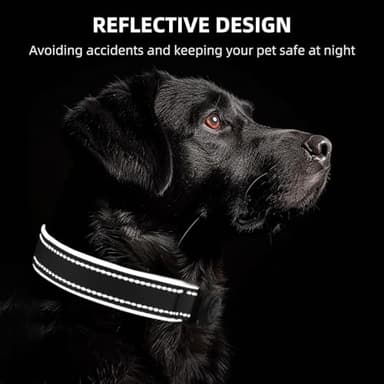 Airtag Dog Collar - 100% Waterproof Air tag Dog Collar Holder for Apple AirTag, Reflective, Soft Padded, Everlasting, GPS Dog Collar for Small Medium Large Dogs (Black, M) - Image 6