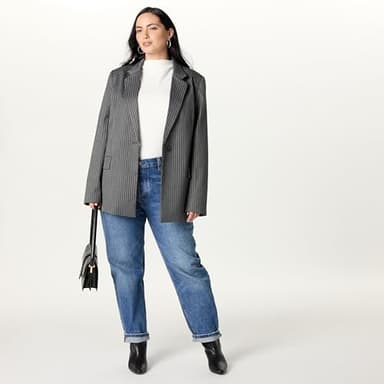 The Drop Women’s Blake Blazer, Charcoal Pinstripe, L - Image 7