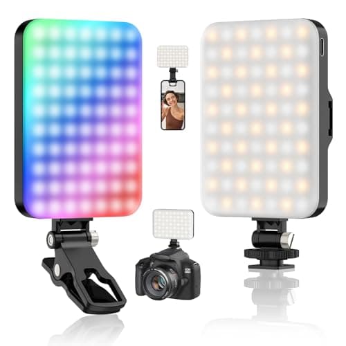 Hagibis RGB Video Light, 360° Full Color Selfie Light LED Camera Light with 3 Cold Shoe Mounts/CRI 97+/20 Scene Modes/2200mAh Rechargeable Portable Phone Light Photography Selfie Lighting - Image 1