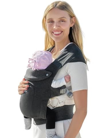 GROWNSY Baby Carrier Newborn to Toddler, Cozy Baby Wraps Carrier, Ergonomic Baby Carrier with Head Support, Deep Grey - Image 1