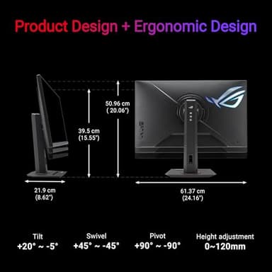 ASUS ROG Strix 27” 4K HDR USB-C Gaming Monitor (XG27UCG) – UHD (3840x2160) Dual Mode (4K 160Hz or FHD 320Hz), 1ms, Fast IPS, Extreme Low Motion Blur Sync, G-SYNC Compatible, AI Gaming, 3yr Warranty - Image 4