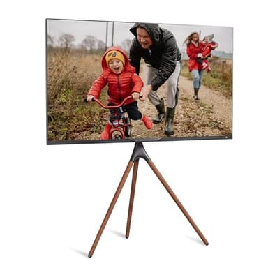 ProMounts Easel Floor TV Stand with Tripod Base for 47-72 inch LED LCD OLED Flat and Curved Screens, Portable Height Adjustable TV Stand Mount for Bedroom, Living Room, Studio - Image 1