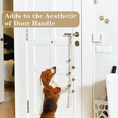 Dog Bell for Door Potty Training, Cotton Handwoven Dog Doorbell with 6 Extra Loud Bells for Dog Training, Adjustable Hanging Door Bell for Small Medium Large Dogs to Ring to Go Outside, Beige - Image 6