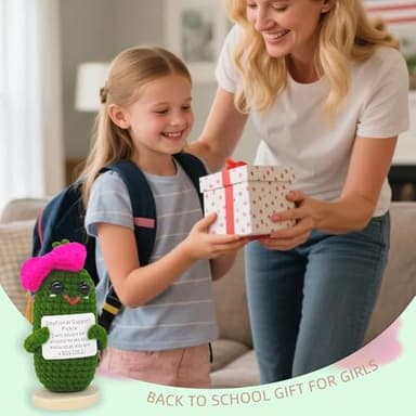 KALAWALK Funny 1 Pcs Crochet Gifts with Positive Affirmations Cards for Inspirational Novelty Good Luck Gifts and Party Decorations (KK-CKD04-RR_Bow) - Image 2