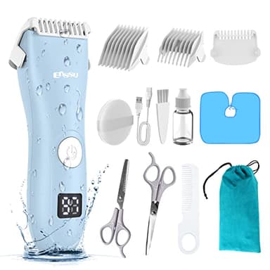 Baby Hair Clippers, Professional Quiet Hair Trimmer for Kids and Toddler, Waterproof & Rechargeable Cordless Hair Cutting Machine for Children, with LCD Display - Image 1