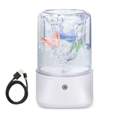 Anbanglin Mini Portable Washing Machine - USB Rechargeable 1L Small Washer with 2 Modes Deep Cleaning for Underwear, Socks & Baby Clothes, Compact Travel Laundry for Apartment, Dorm, Camping, White - Image 1