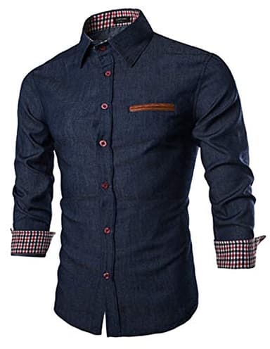Coofandy Mens Casual Dress Shirt Button Down Shirts,Type 01 - Ultramarine Blue,Large - Image 1