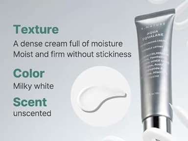 S. Nature AQUA SQUALANE MOISTURIZING CREAM | Face Moisturizer for Dry and Sensitive Skin, Vegetable Squalane 150,00ppm, Long-lasting Hydration, Pore Care Cream, Korean Skin Care (2.02 Fl Oz, 60ml) - Image 8