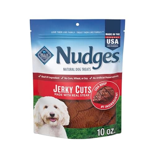 Blue Buffalo Nudges Jerky Cuts Dog Treats, Made in the USA with Natural Ingredients, Steak, 10-oz Bag - Image 1