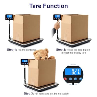 TIPRE Digital Shipping Postal Scale 0.5 oz High Accuracy! 440lb Commercial Weight Scale for Package, Small Business, Mail, Warehouse, Home, Battery & Charging Cable Included - Image 5