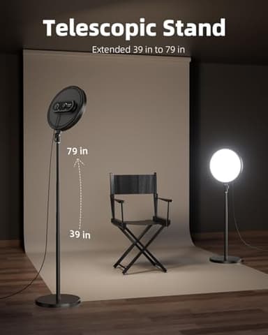 Weilisi Large Ring Light with 79" Stand, 6500K Professional Full-Screen Big Ring Light with Stand and Phone Holder, Selfie Light with Remote for Studio Video Photography, TikTok, YouTube, Live Stream - Image 3