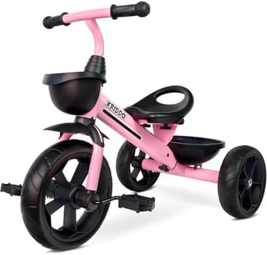 KRIDDO Kids Tricycles Age 24 Month to 4 Years, Toddler Kids Trike for 2.5 to 5 Year Old, Gift Toddler Tricycles for 2-4 Year Olds, Trikes for Toddlers, Sporty Styling, Pink - Image 2