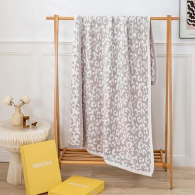 Mokoya Twin/Twin XL Blanket for Bed, Soft Large Cheetah Print Throw 70"x80", Big Cozy Bed Blanket, Reversible Aesthetic Bedding, Leopard Bed Spread, Gifts for Women, Mom, Girls, Grey - Image 7