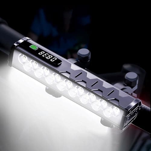 Bike Lights, 17 LED 25500 Lumen Bicycle Light with 4 Modes, 10000mAh USB Rechargeable Bike Light, Bike Headlight with Digital Power Display, Wide Beam Bike Lights for Night Riding - Image 1