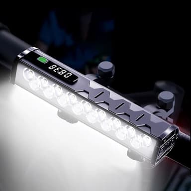 Bike Lights, 17 LED 25500 Lumen Bicycle Light with 4 Modes, 10000mAh USB Rechargeable Bike Light, Bike Headlight with Digital Power Display, Wide Beam Bike Lights for Night Riding - Image 1