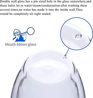 4-Pack 12 Oz Double Walled Glass Coffee Mugs with Handle, Insulated Layer Coffee Cups, Clear Borosilicate Glass Mugs, Gift for Cappuccino,Tea,Latte,Espresso,Hot Beverage,Wine, Microwave Safe, Set of 4 - Image 9