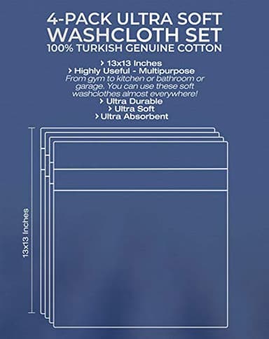 American Veteran Towel, 100% Cotton Turkish Washcloths for Bathroom Essentials 4 Pack, Soft Absorbent Wash Cloths Quick Drying Small Towels Washrags, Purple - Image 3