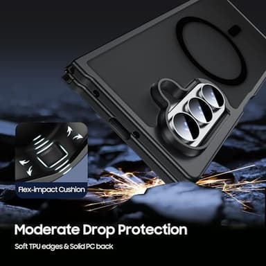 MAKAVO Magnetic for Samsung Galaxy Z Fold 7 Case [Compatible with MagSafe] Slim Translucent Matte Hard Back Cover & Soft Bumper, Fold7 Silicone Shockproof Phone Case, Black - Image 7