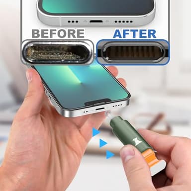 Ordilend for iPhone Cleaning Kit for Charging Port Cleaner, Multi-Tool iPhone Cleaner Repair Lightning Cable, cell Phone Cleaning Kit for iPad, Connector, Speaker, Airpod with Storage Case, Army Green - Image 4
