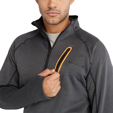 Timberland PRO Men's Reaxion 1/4-Zip Fleece, Charcoal Heather, X-Large - Image 5