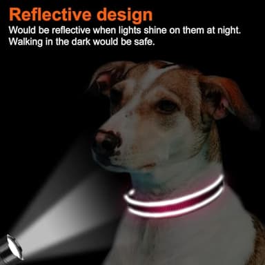 Joytale Reflective Dog Collar, Soft Neoprene Padded, Metal D-Ring, Nylon Pet Collar Adjustable for Large Dogs, Hotpink, L - Image 5