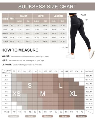 SUUKSESS Scrunch Butt Lifting Seamless Leggings for Women Booty High Waisted Workout Yoga Pants (Black, M) - Image 5