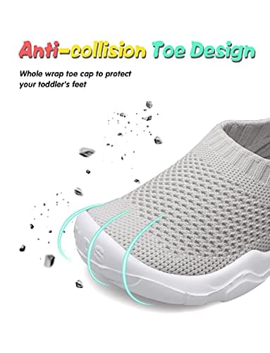 JOINFREE Toddler Shoes Boys Girls Sneakers Non-Slip Walking Shoes for Kids Grey 11 Little Kid - Image 3