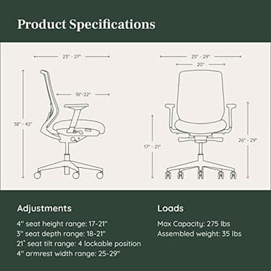 Branch Ergonomic Chair - A Versatile Desk Chair with Adjustable Lumbar Support, Breathable Mesh Backrest, and Smooth Wheels - Experience Optimal Comfort and Support - All Black - Image 3