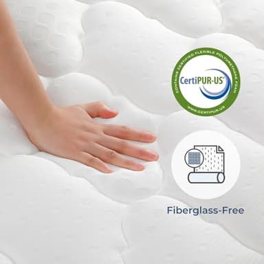 Vesgantti Queen Size Mattress 10 Inch, Fiberglass-Free | Cool Sleep Hybrid Mattress in a Box - Memory Foam & Pocket Springs, Ergonomic Design, Pressure Relief, Medium Firm Feel, 60"×80"×10" - Image 3