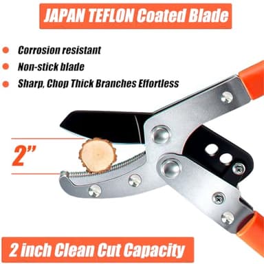LOOBMBNS 26-40" Extendable Anvil Loppers, Branch Cutter w/2 inch Cutting Capacity, Tree Trimmer w/Compound Action, Heavy Duty Telescopic Tree Pruner, Handle Adjustment, Chop Thick Branches Effortless - Image 2