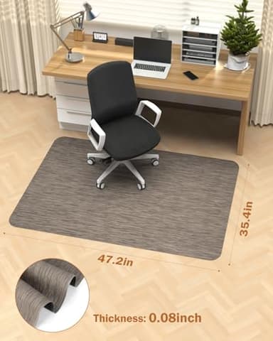 Blvornl Office Chair Mat for Hardwood Floor, 35.4"*47.2" Desk Computer Chair Mat for Hard Wood, Large Anti-Slip Hard Floor Protector Rolling Chair Mat, PVC Mat Desk Rug for Office and Dark Brown - Image 7