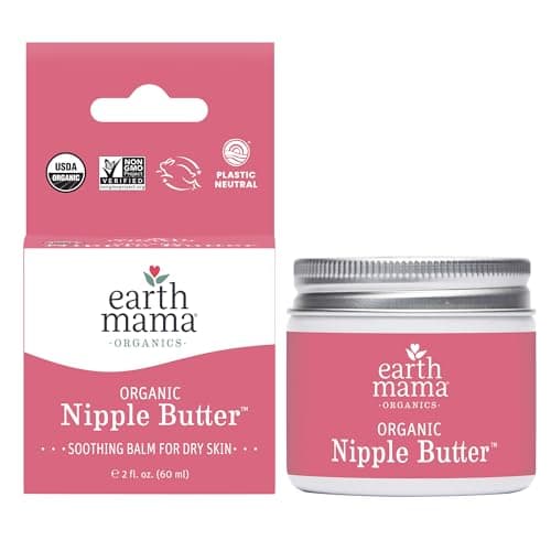 Earth Mama Organic Nipple Butter™ | Nipple Cream Safe for Breastfeeding | Postpartum Essentials for Nursing | Non Lanolin Nipple Cream, 2-Fluid Ounce - Image 1
